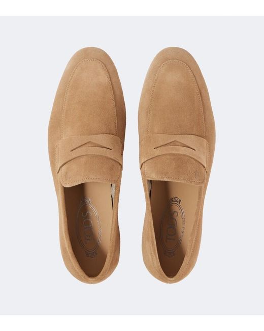 Tod's White Suede Penny Loafers for men
