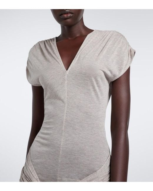 J.W. Anderson White Draped Jersey Maxi Dress