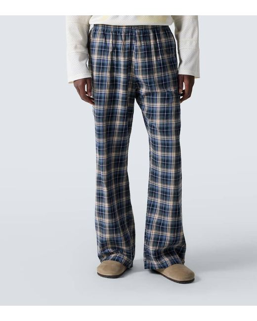 Pantalones Anchos De Algodon A Cuadros ERL de hombre de color Blue