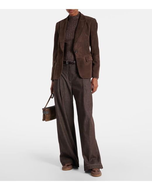 Tod's Brown Tabs Suede And Leather Sneakers