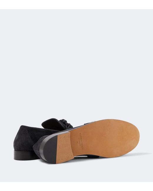 Bottega Veneta Black Astaire Knot Suede Loafers for men