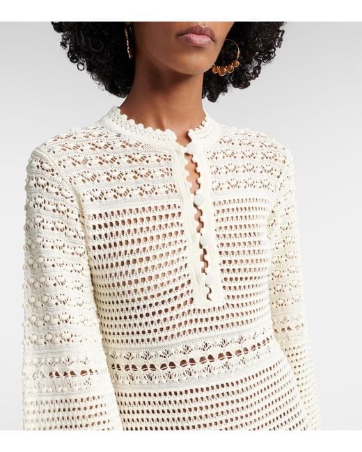 Eres White Madone Crochet Midi Dress