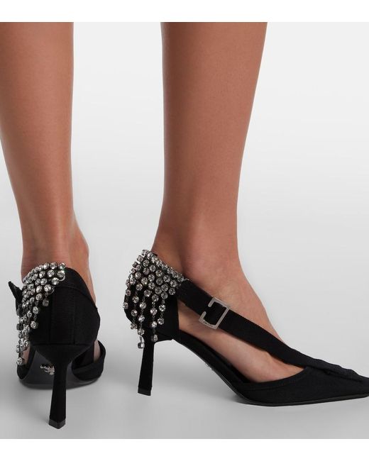 Prada Black Crystal-Embellished Pumps