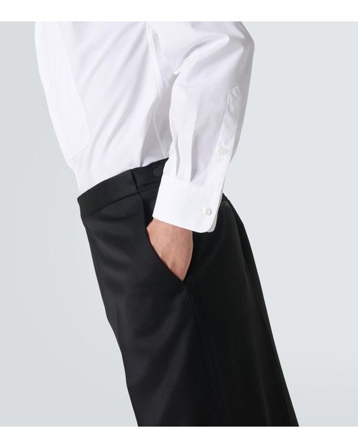 Loro Piana White Cotton Tuxedo Shirt for men