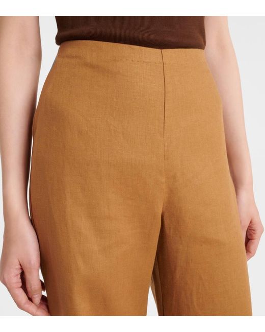 Faithfull The Brand Brown Ilride Linen Wide-Leg Pants