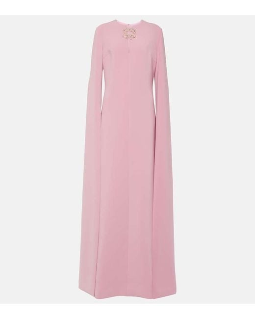 Elie Saab Pink Verzierte Robe aus Cady