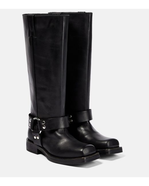 Acne Black Leather Knee-high Boots