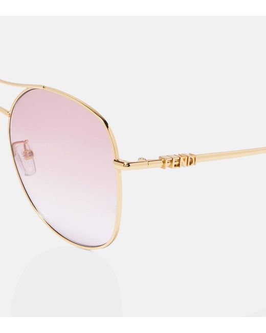 Fendi Pink Graphy Aviator Sunglasses