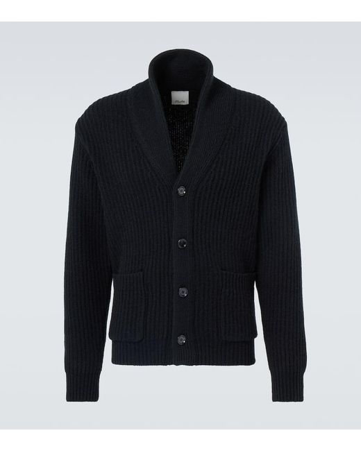 Allude Blue Wool And Cashmere Cardigan for men