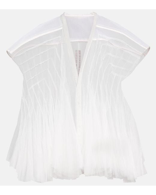 Rick Owens White Tulle Jacket