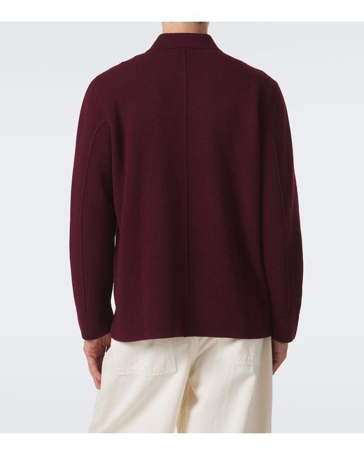 Allude Red Wool And Cashmere Overshirt for men
