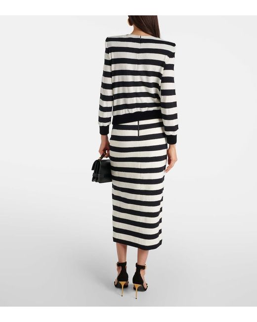 Tapa de rayas con botones de Balmain de color Multicolor