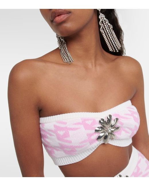 Area Pink Cropped-Top Aus Strick