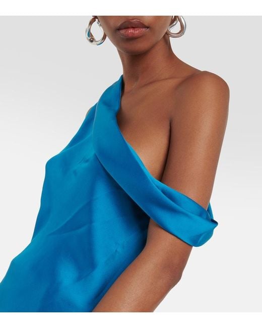 Jonathan Simkhai Blue Top Lexy Aus Satin