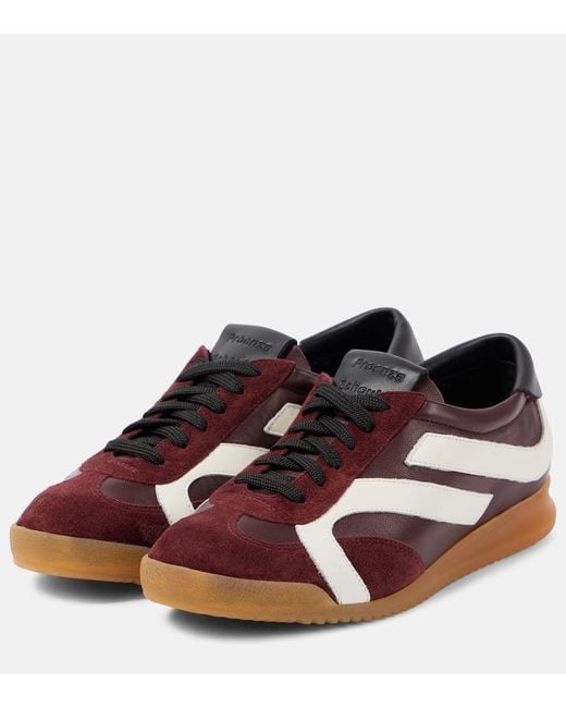 Proenza Schouler Brown Track Suede-Trimmed Leather Sneakers