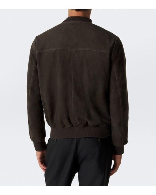 Arma Black Didier Suede Bomber Jacket for men
