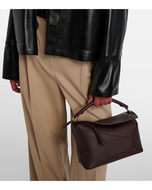 Loewe Black Puzzle Edge Small Leather Top-Handle Bag