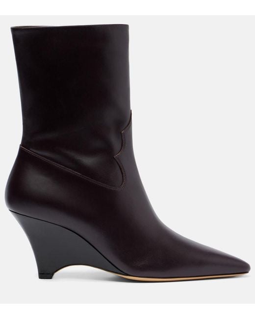 Le Monde Beryl Black Leather Ankle Boots