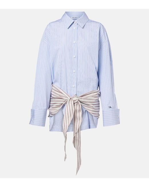 The Attico Blue Striped Cotton Shirt Dress