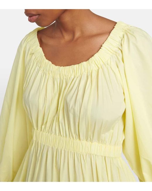 Ulla Johnson Yellow Midikleid Helena Aus Baumwolle