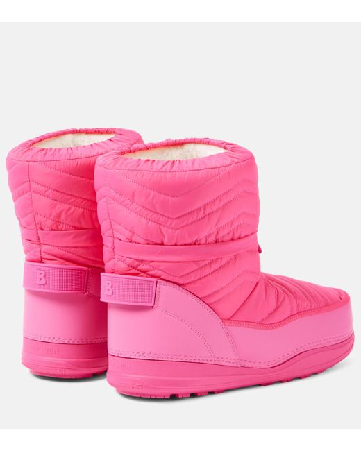 Bogner Pink Fabric Rubber Snow Ankle Boots