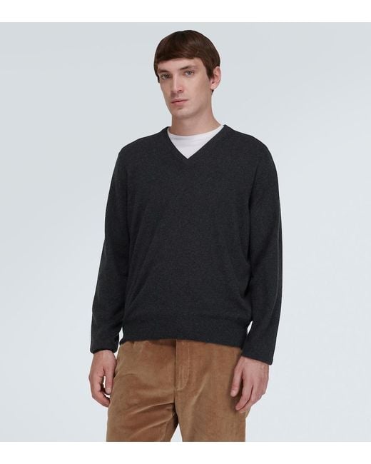 Loro Piana Black Scollo Cashmere Sweater for men