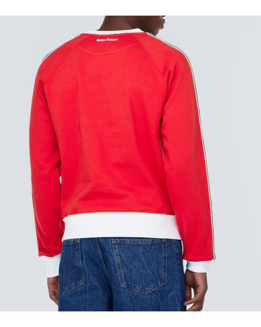Sudadera de jersey de algodon bordado Wales Bonner de hombre de color Red