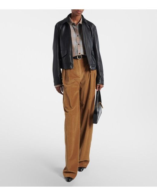 Altuzarra Brown Pip Cotton Corduroy Wide-Leg Pants