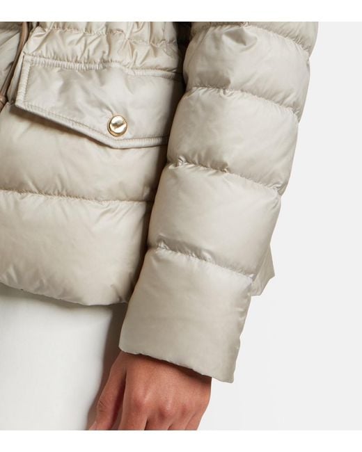 Moncler Natural Raies Hooded Quilted Down Jacket