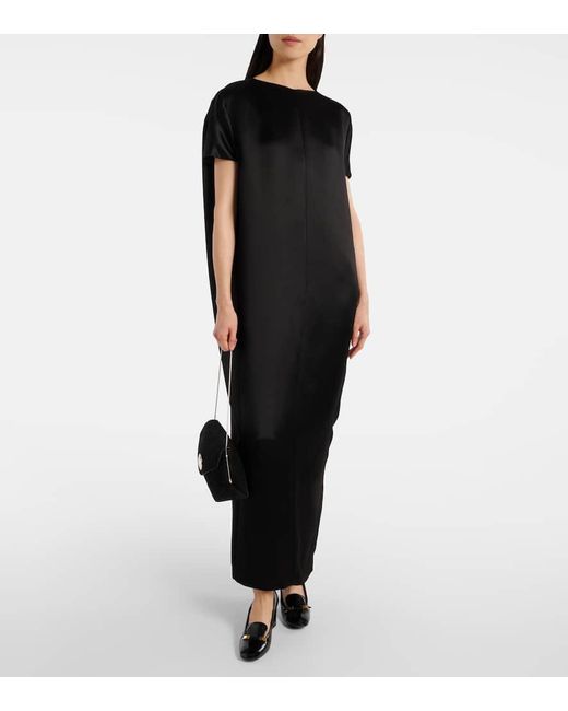 Khaite Black Maxikleid Webster Aus Satin
