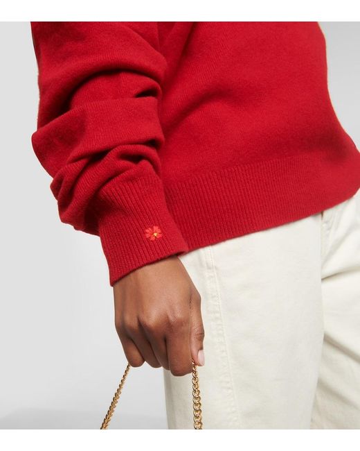 Tory Burch Red Wool-Blend Sweater