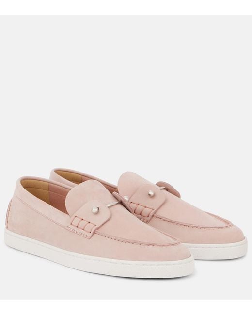 Christian Louboutin Pink Chambeliboat Leather Loafers