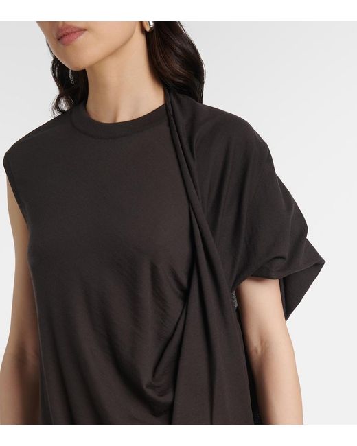 Stella McCartney Gray Draped Wool Maxi Dress