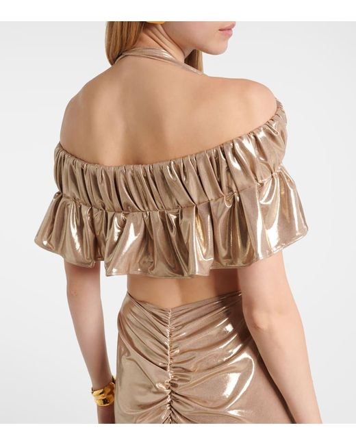 Maticevski Natural Latitude Gathered Ruffled Gown