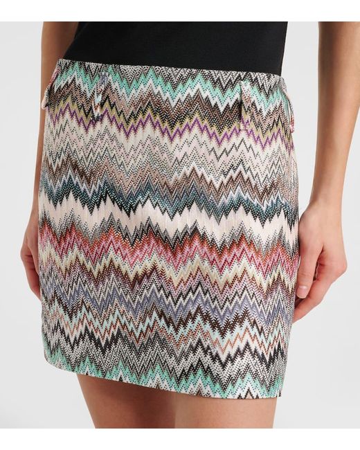Missoni White Minirock Aus Haekelstrick