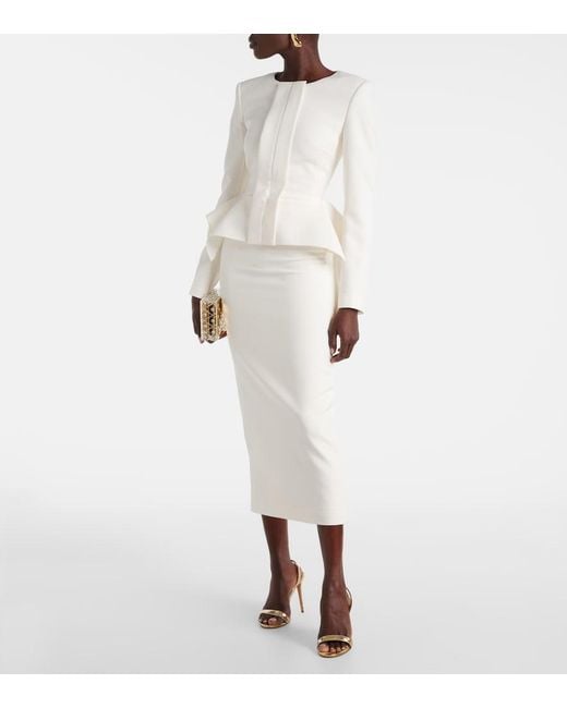 Roland Mouret White Crepe Jacket
