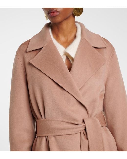 Joseph Pink Arline Wool And Cashmere Wrap Coat