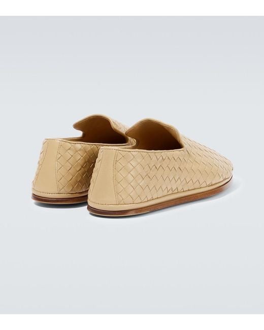Bottega Veneta Natural Leather Intrecciato Slippers for men