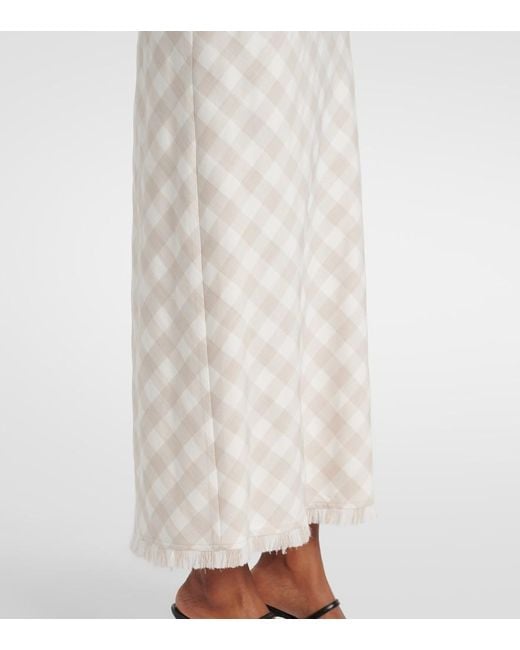 Jonathan Simkhai White Noelle Checked Maxi Skirt