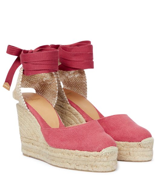 espadrillas con zeppa rosa