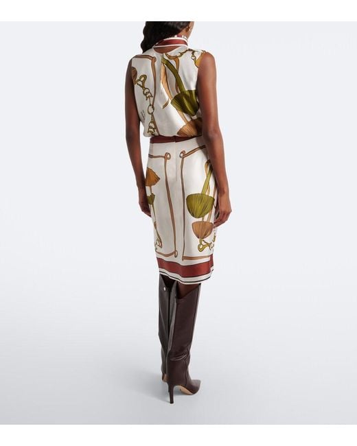 Dorothee Schumacher Red Cosmic Funghi Printed Silk Twill Wrap Skirt