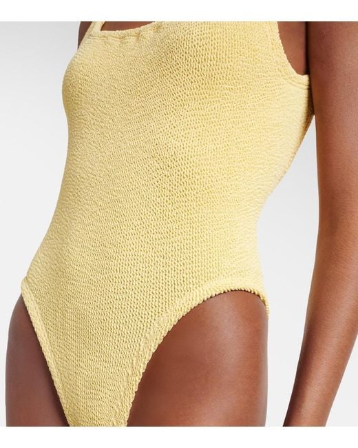 Hunza G Yellow Square Neck Swimsuit