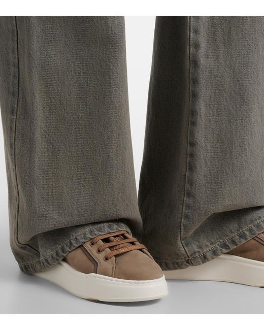 Max Mara Natural Suede Platform Sneakers
