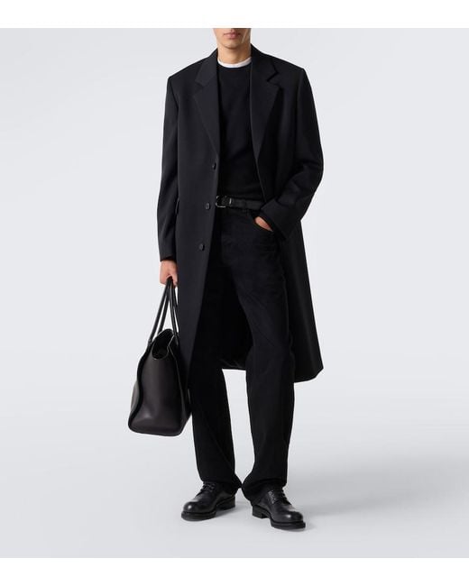 The Row Black Leather Derby Shoes for men