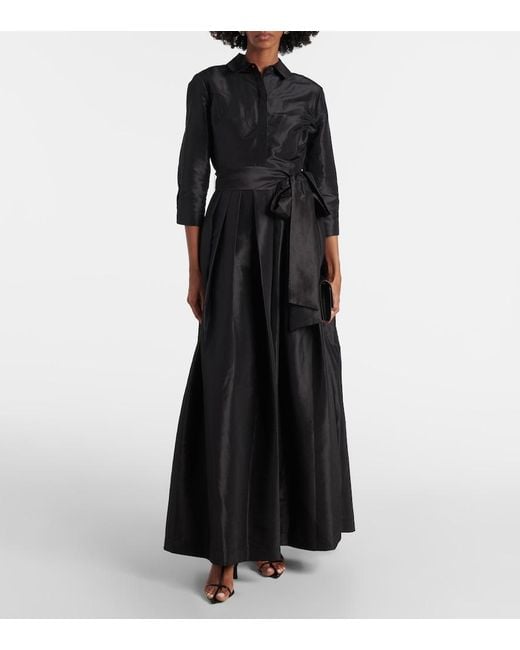 Jonathan Simkhai Black Julip Belted Taffeta Gown