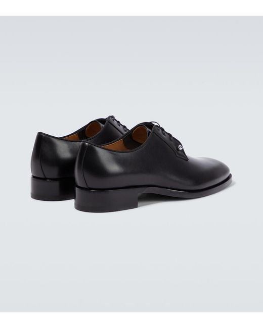 Christian Louboutin Black Chambeliss Leather Derby Shoes for men