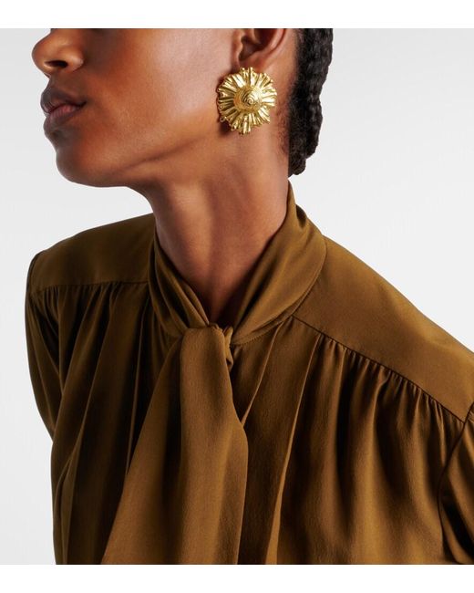 YSSO Metallic Ilios 24Kt-Plated Earrings
