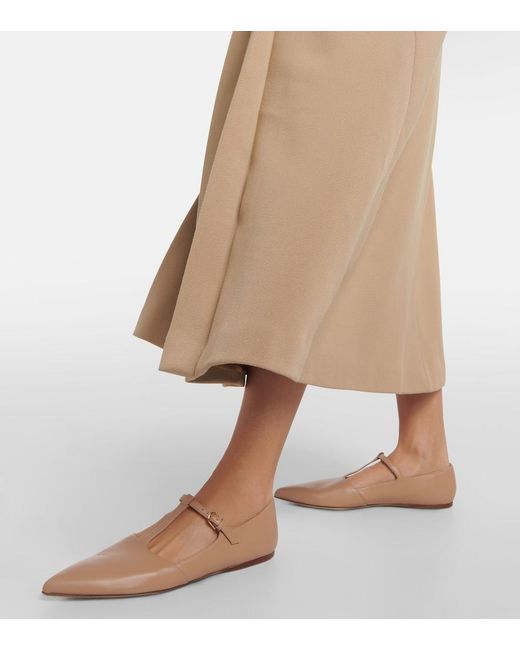 Gabriela Hearst Brown Lola Leather Ballet Flats