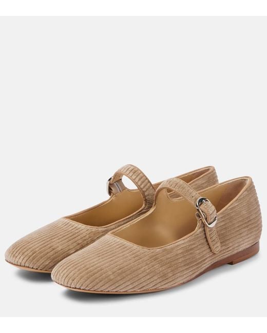 Le Monde Beryl Brown Corduroy Mary Jane Flats