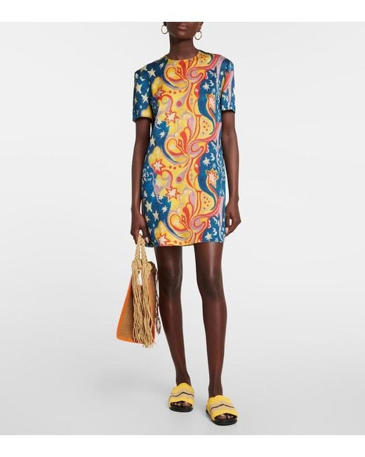 Marni Blue Printed Minidress
